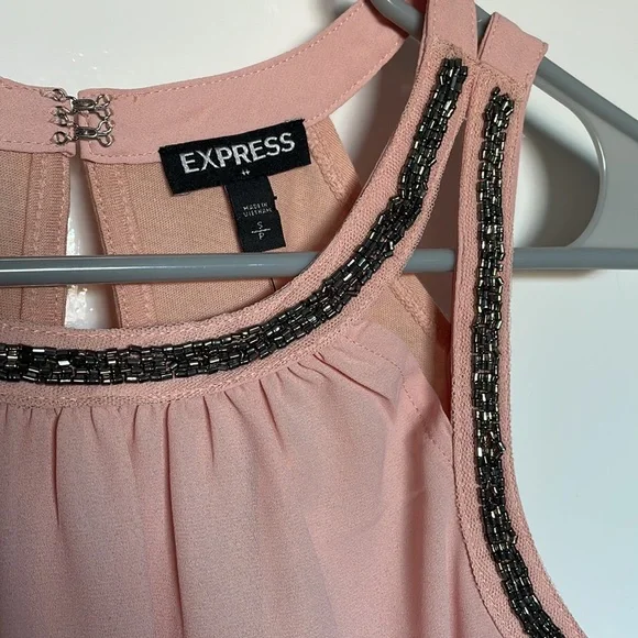 NWT Express blush Bead Accent blouse - Picture 2 of 8